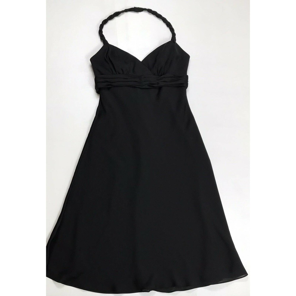 Davids Bridal Formal Dress Cocktail Evening Womens Sz 10 Black Halter Style NWT